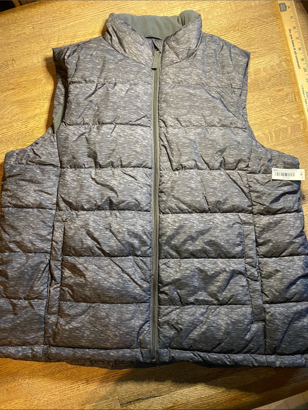 Amazon Essentials Lightweight Puffer Vest Pockets Charcoal Heather Men's XXL